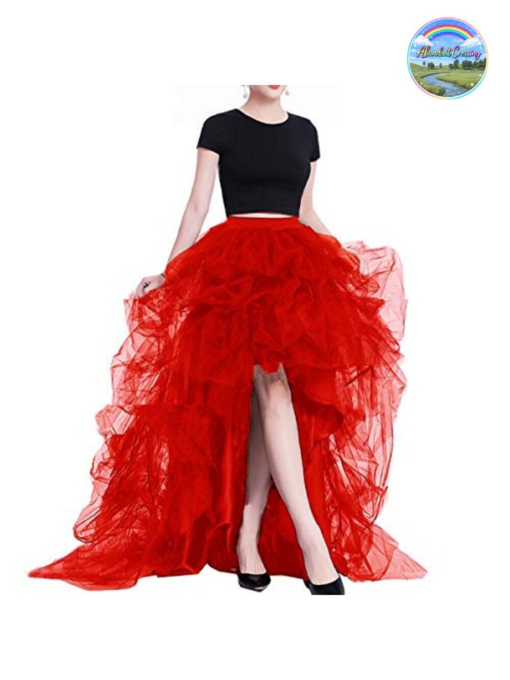 Lisong Women High Low Layered Tulle Floor Length Special Occasion Skirt